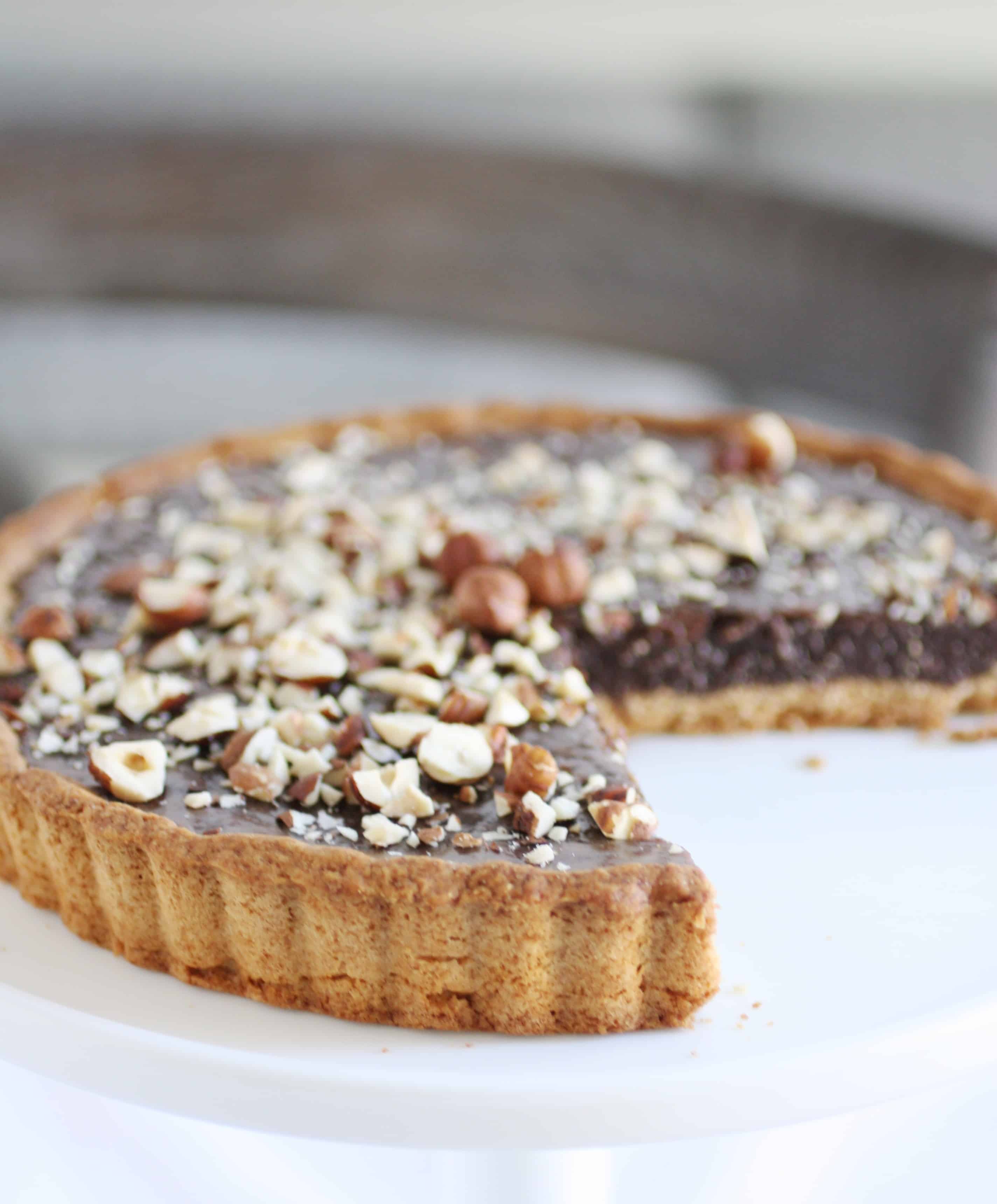 chocolate hazelnut nutella tart