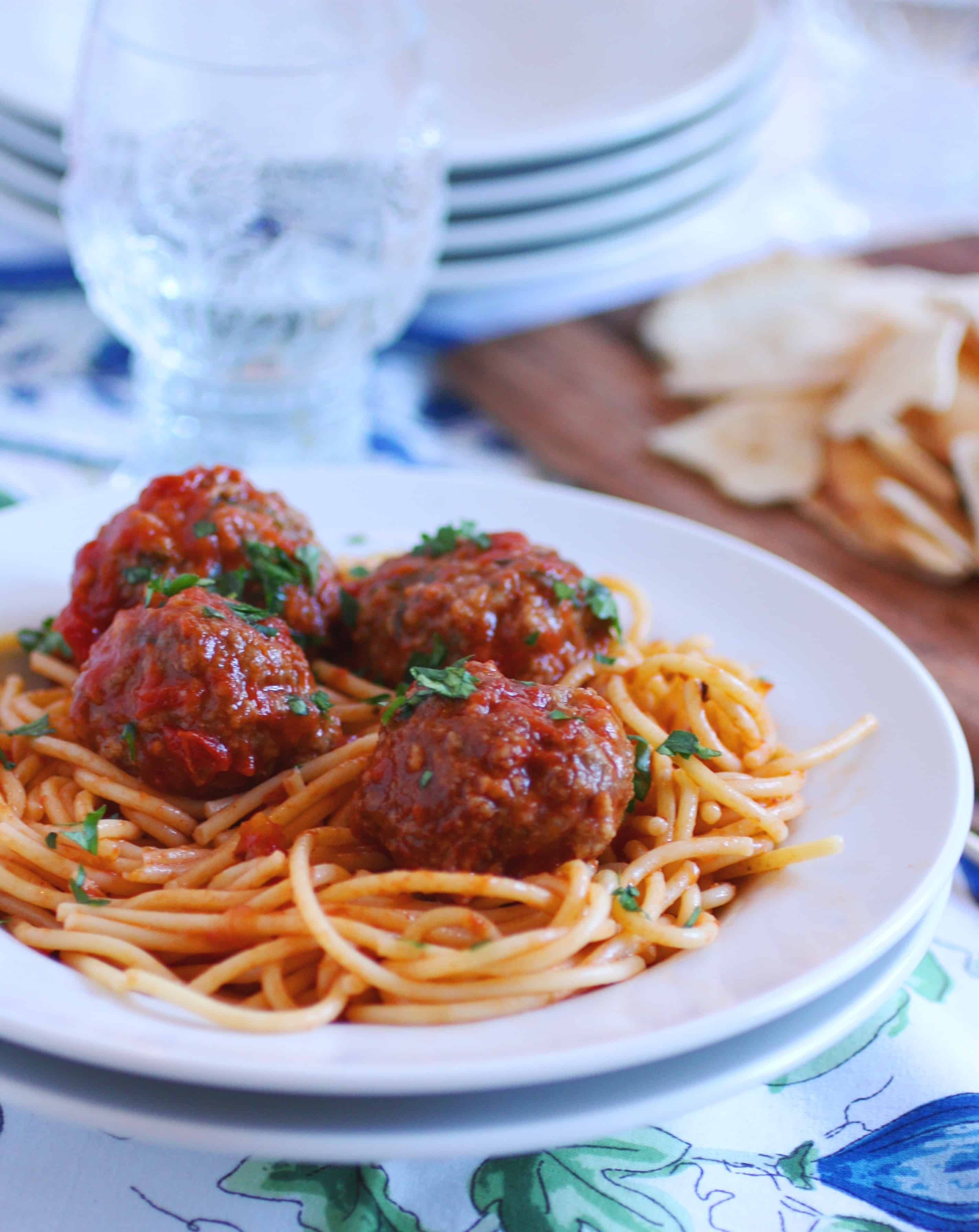 pasta and meatballs