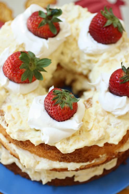Angel Food Cake with Pineapple Whipped Cream