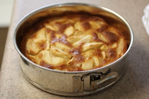 French Apple Cake in spring pan