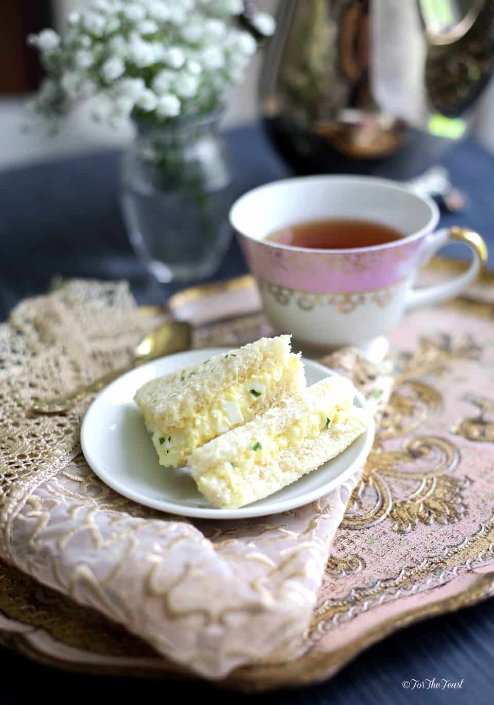 Egg Salad Finger Sandwiches | ForTheFeast.com #teatime