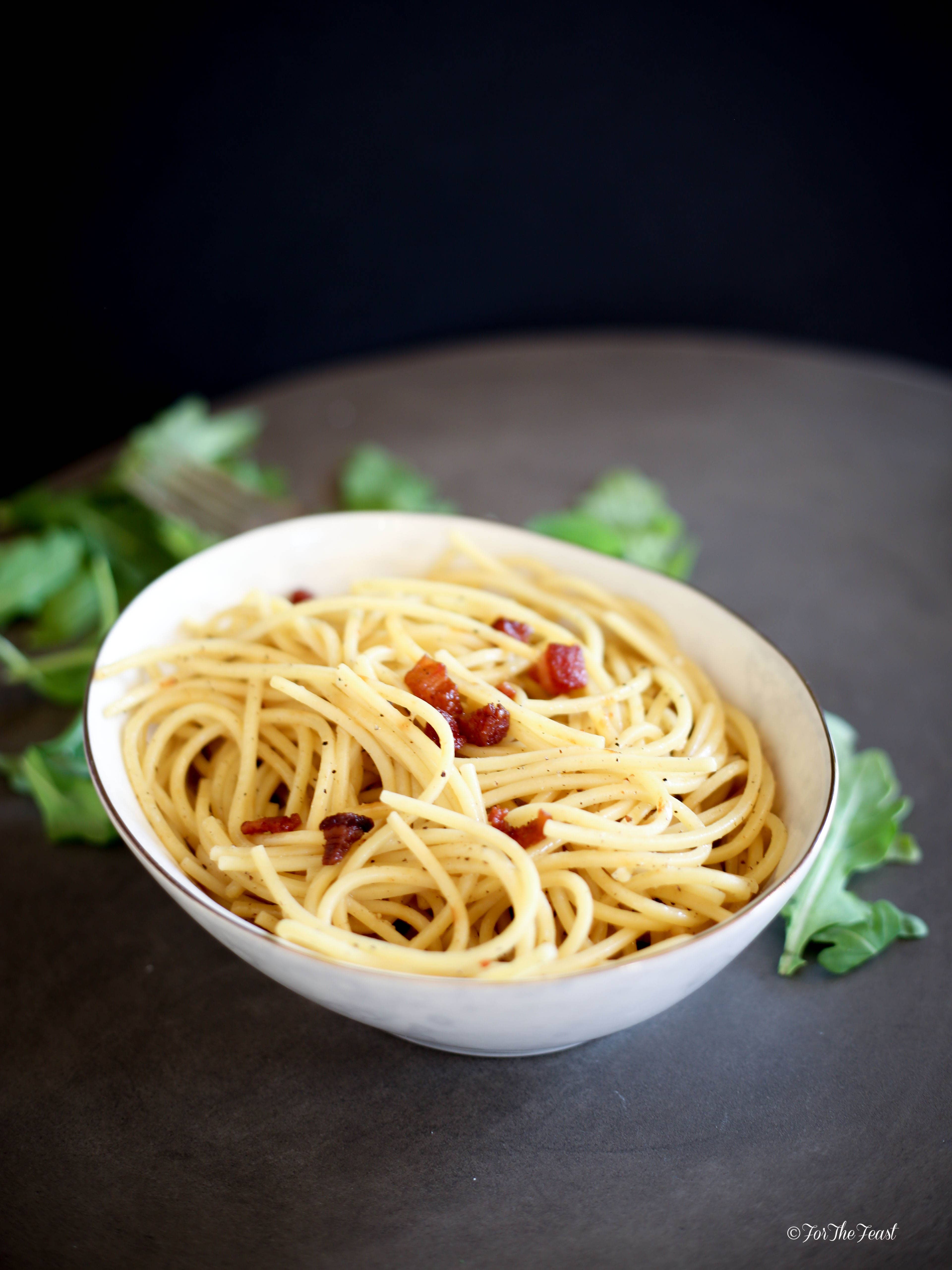 Pasta, Pancetta, and Parma Cheese #forthefeast #italian #recipe
