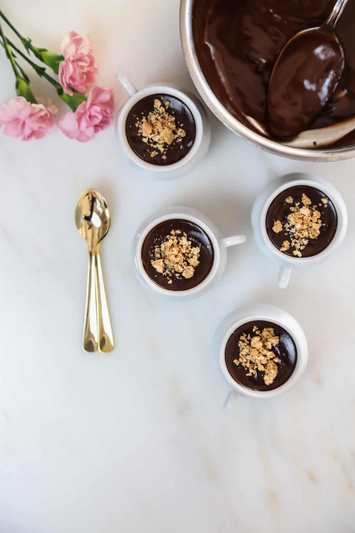 Chocolate pots de creme #dessert #chocolate