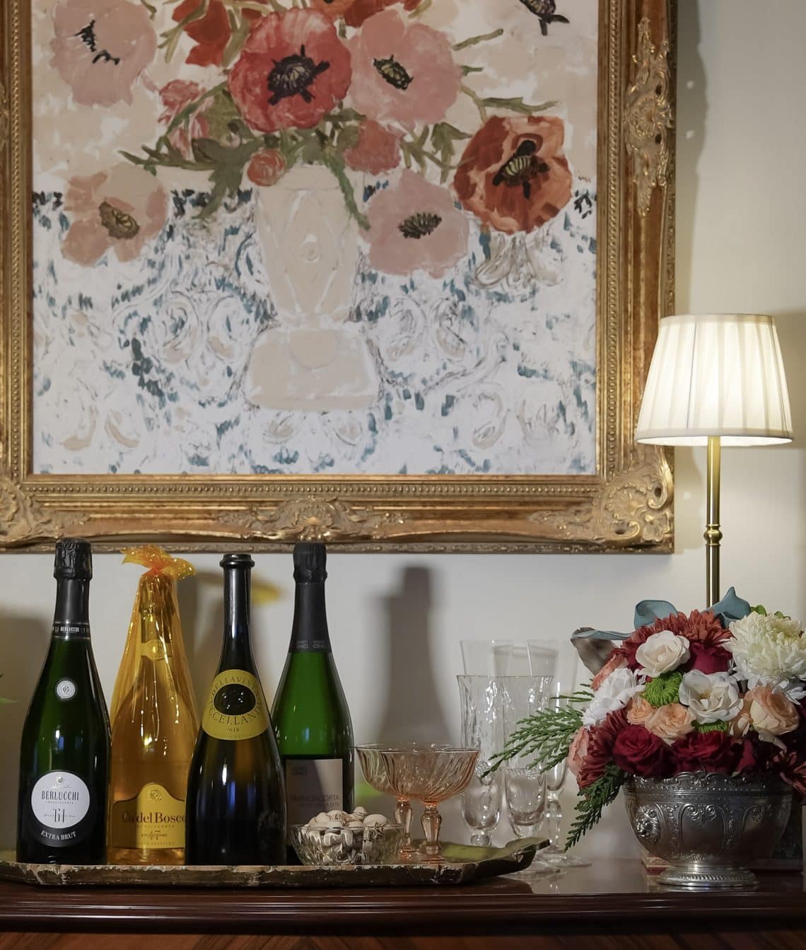 Franciacorta sparkling wine from Lake Iseo in Lombardy, Italy