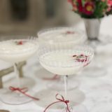 Sgroppino winter cocktail with lemon sorbet and Franciacorta in a chilled coupe glass